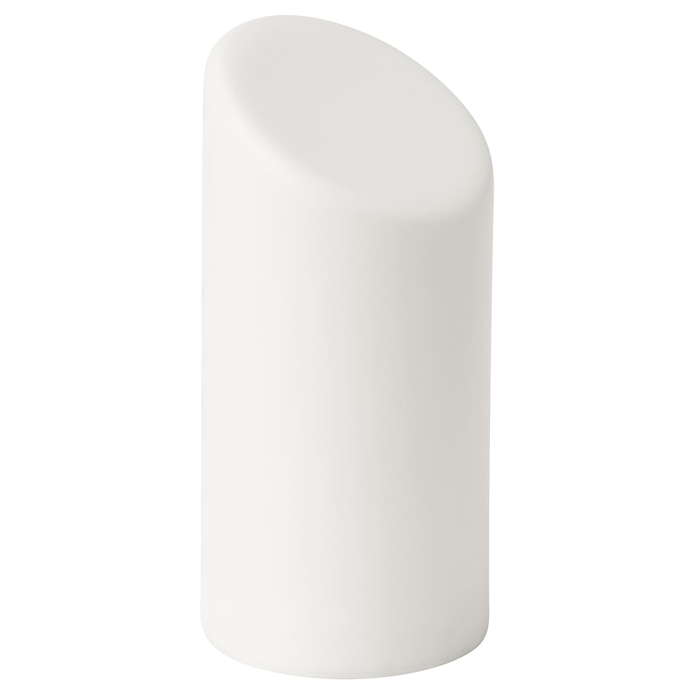 IKEA ÄDELLÖVSKOG świeca bryłowa LED, biały/do wewnątrz/na zewnątrz, 16 cm