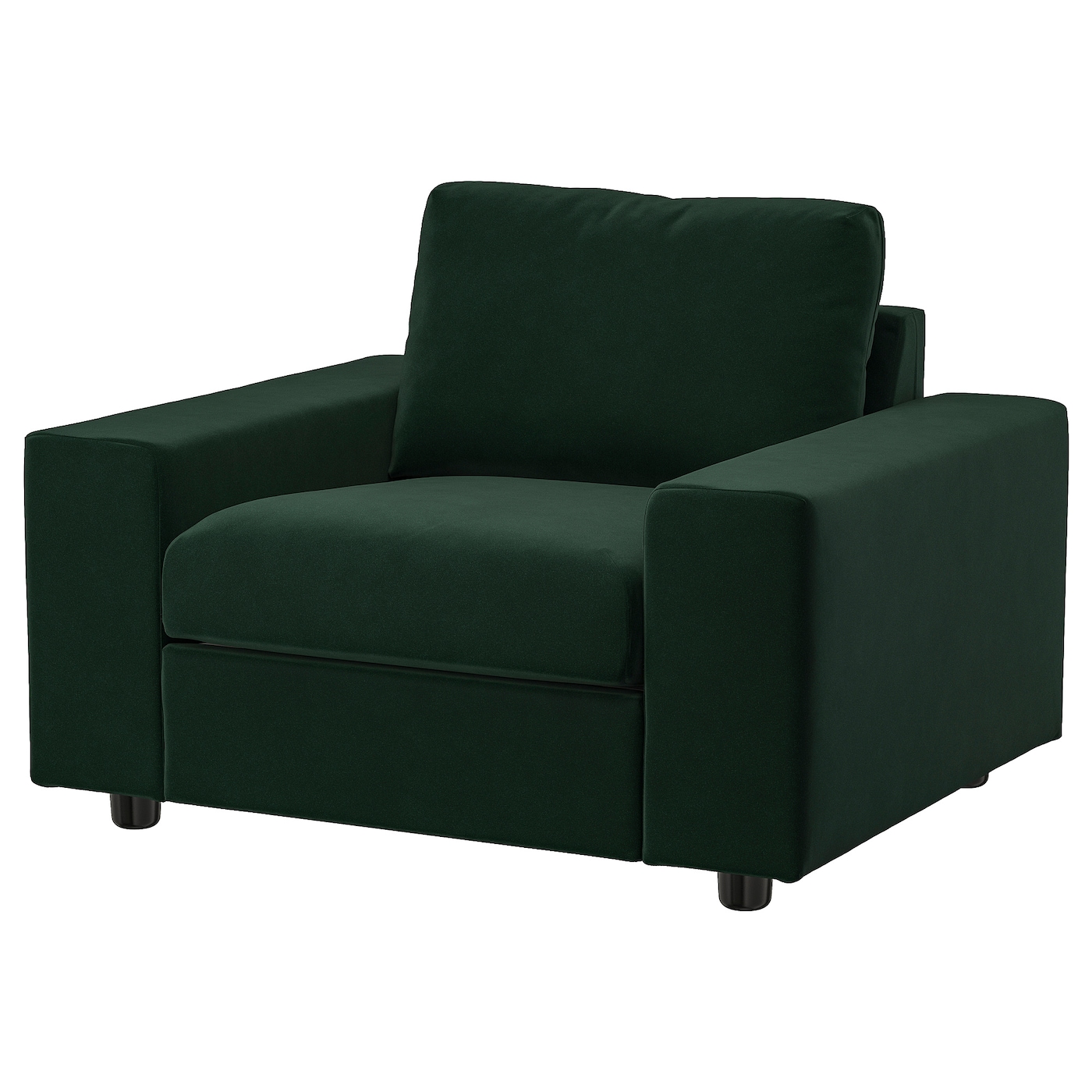 IKEA VIMLE fotel, z szerokimi podłokietnikami Djuparp/ciemnozielony, Szerokość: 115 cm