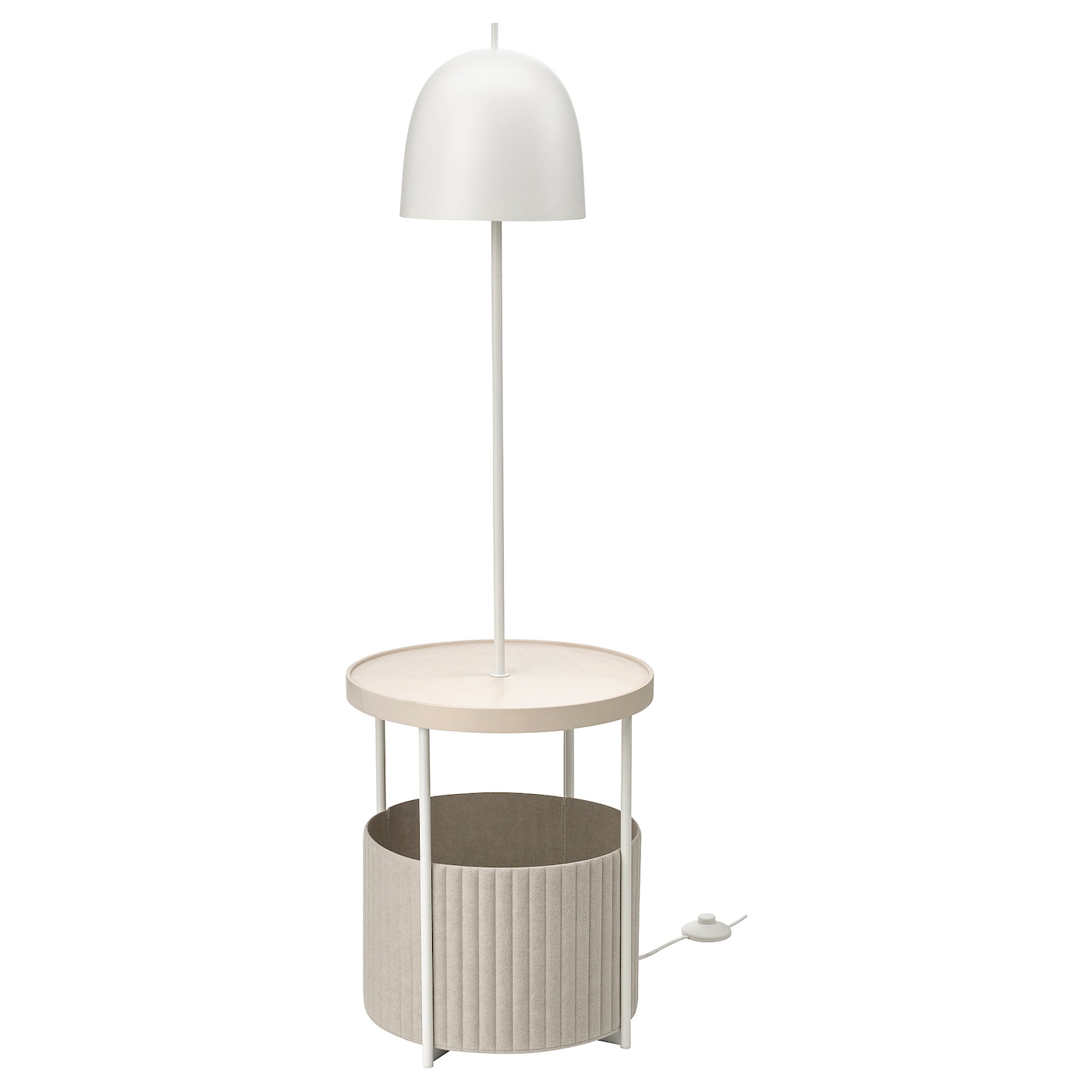 IKEA TRINDSNÖ lampa podłogowa, biały metal/okl brzoz, Średnica podstawy: 37 cm