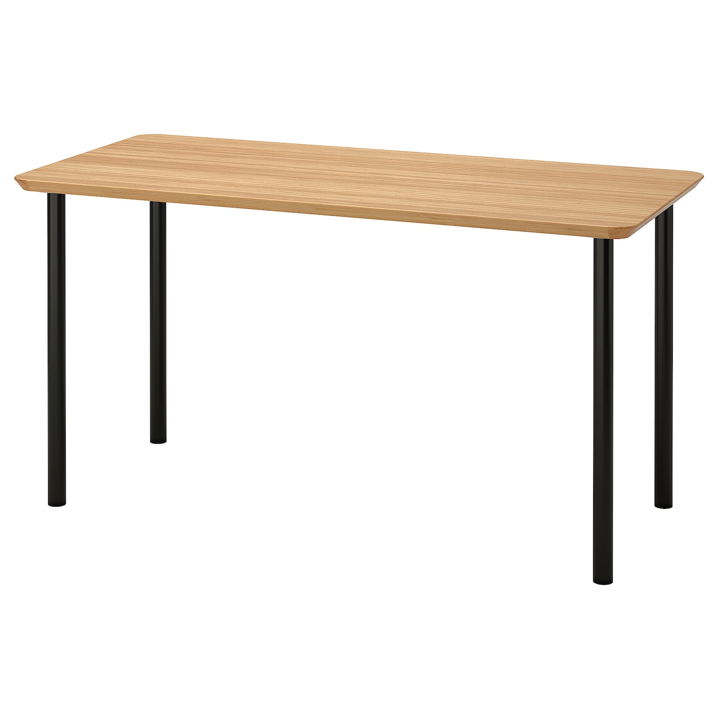 IKEA ANFALLARE / ADILS biurko, bambus/czarny, 140x65 cm