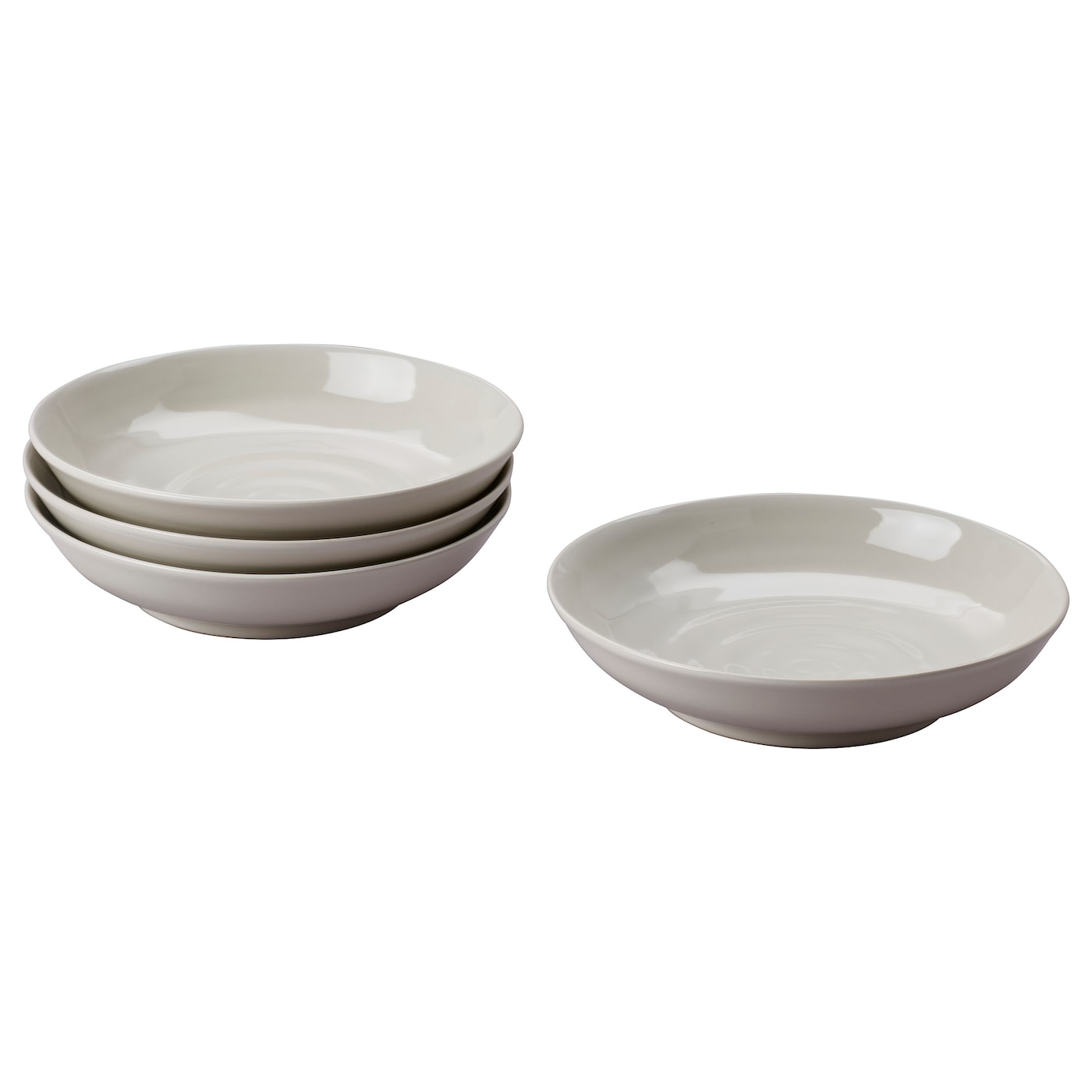 IKEA SANDSKÄDDA talerz głęboki, jasny szarobeżowy, 21 cm
