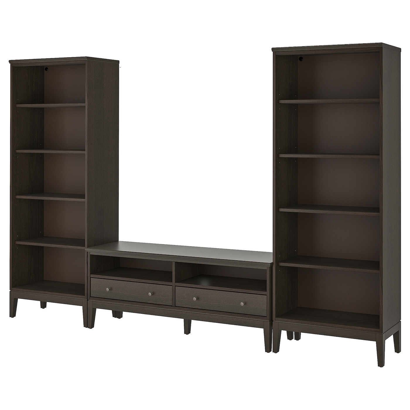 IKEA IDANÄS szafka pod TV, ciemnobrązowy/bejcowane, 325x40x211 cm