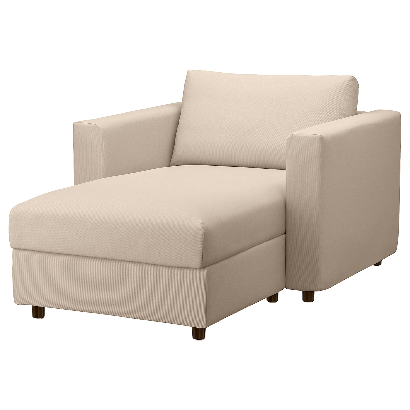 IKEA VIMLE szezlong, Hallarp beżowy, Wysokość z poduchami oparcia: 83 cm