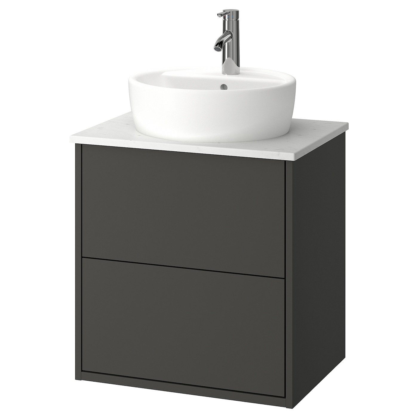 IKEA HAVBÄCK / TÖRNVIKEN szaf umyw z szufladami/umyw/bateria, ciemnoszary, 62x49x79 cm