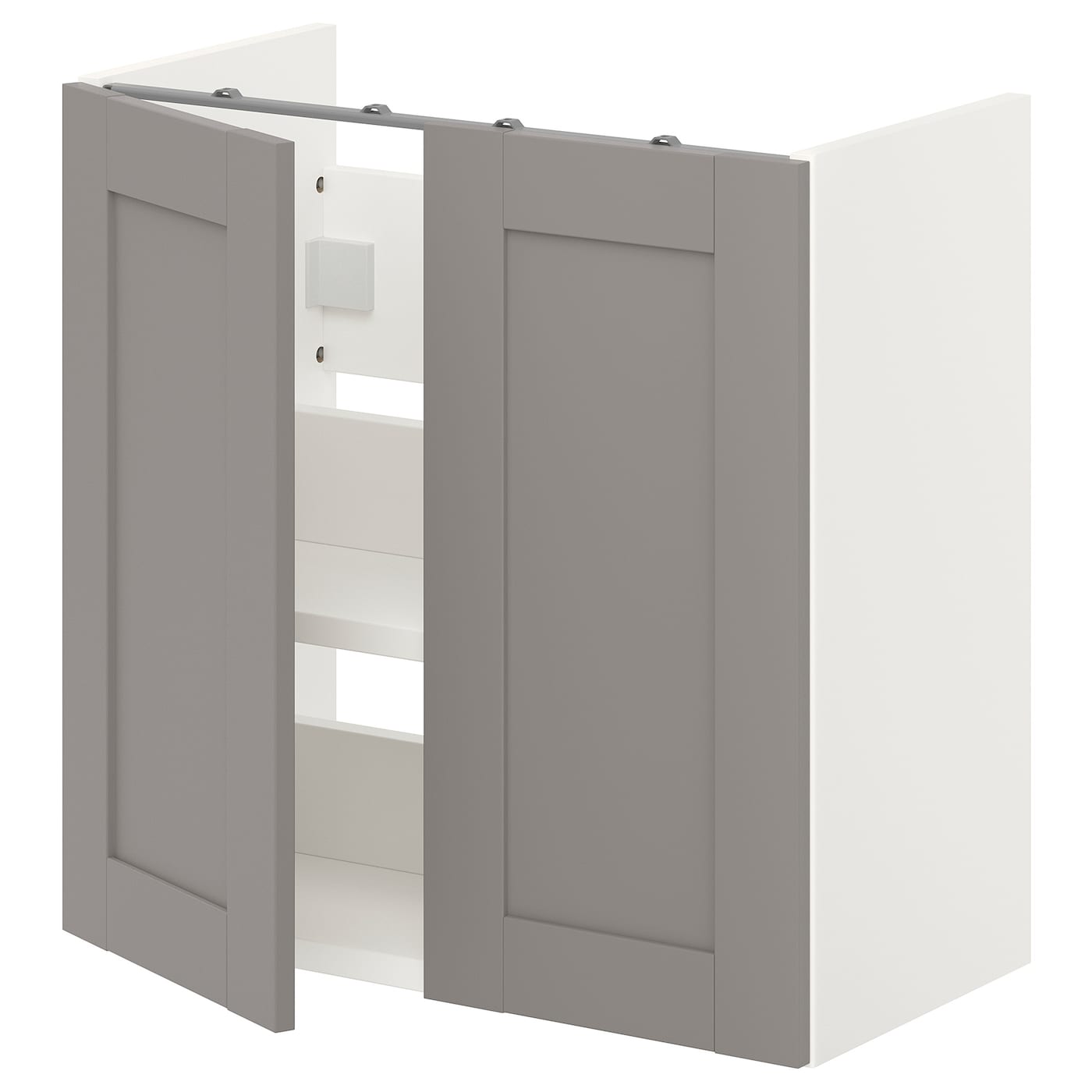 IKEA ENHET sza umyw z pół/drzwi, biały/szara rama, 60x32x60 cm