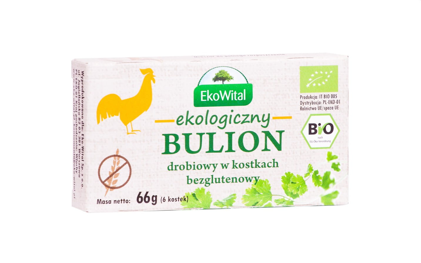 Bulion drobiowy bezglutenowy BIO 66g Eko-wital