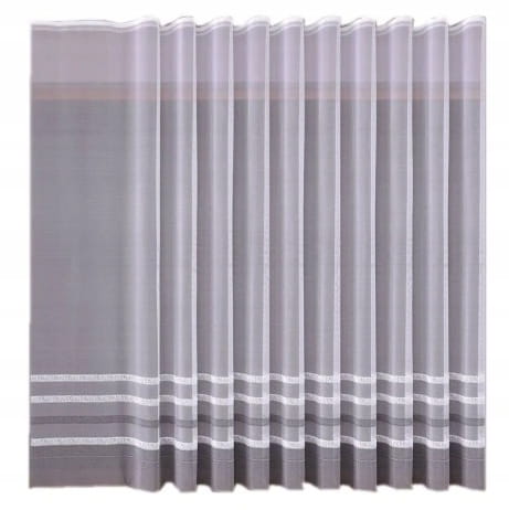 Firanka żakardowa wys 250x500cm biała/szara - idealna do salonu