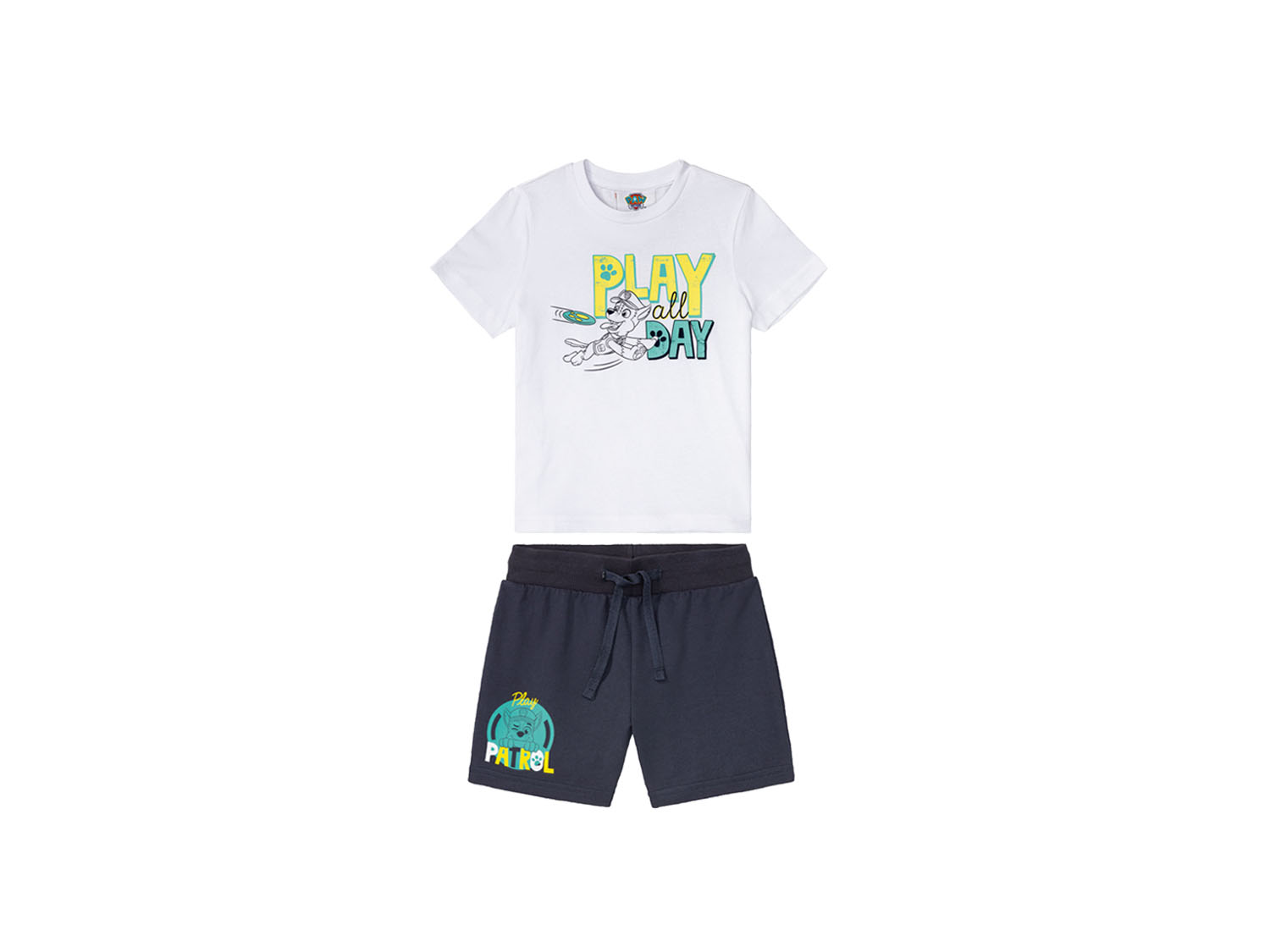 Komplet chłopięcy t-shirt + spodenki 98/104, Biały