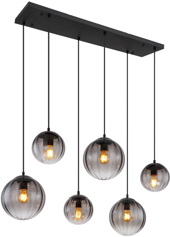 Darmowa Dostawa - Lampa wisząca 6x60 W czarna Globo Lighting Dallerta 152166