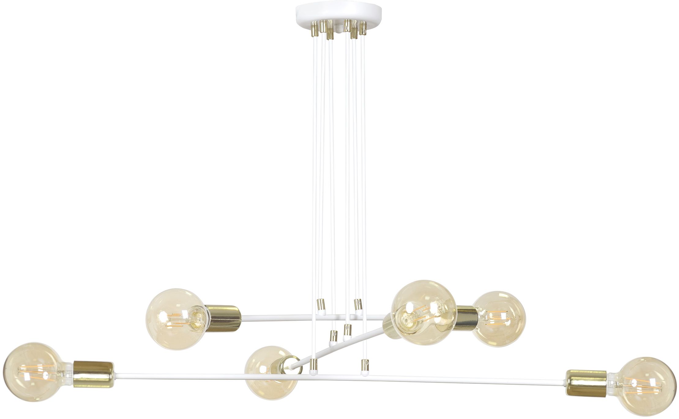 Darmowa Dostawa - Lampa wisząca 6x15 W biała-złota Emibig Vesio 7866