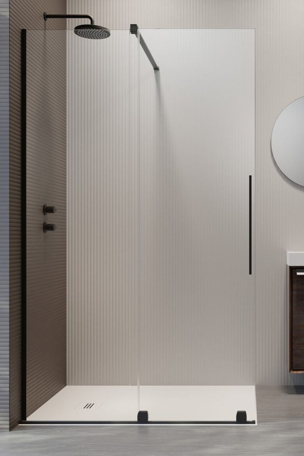 Darmowa Dostawa - Drzwi prysznicowe Radaway Furo Black Walk-In 101066385401L