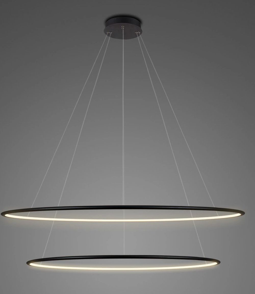 Darmowa Dostawa - Lampa wisząca 2x68 W czarna Altavola Design Ledowe Okręgi LA074P100in4kblackdimm