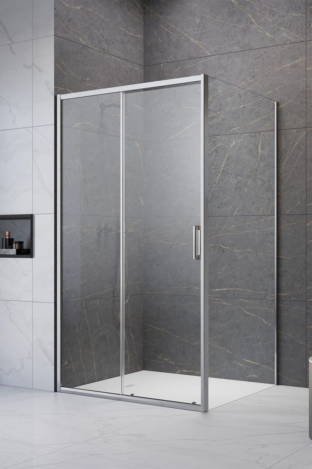 Darmowa Dostawa - Drzwi prysznicowe 120 cm rozsuwane chrom połysk/szkło przezroczyste Radaway Premium Pro KDJ 10151200101L