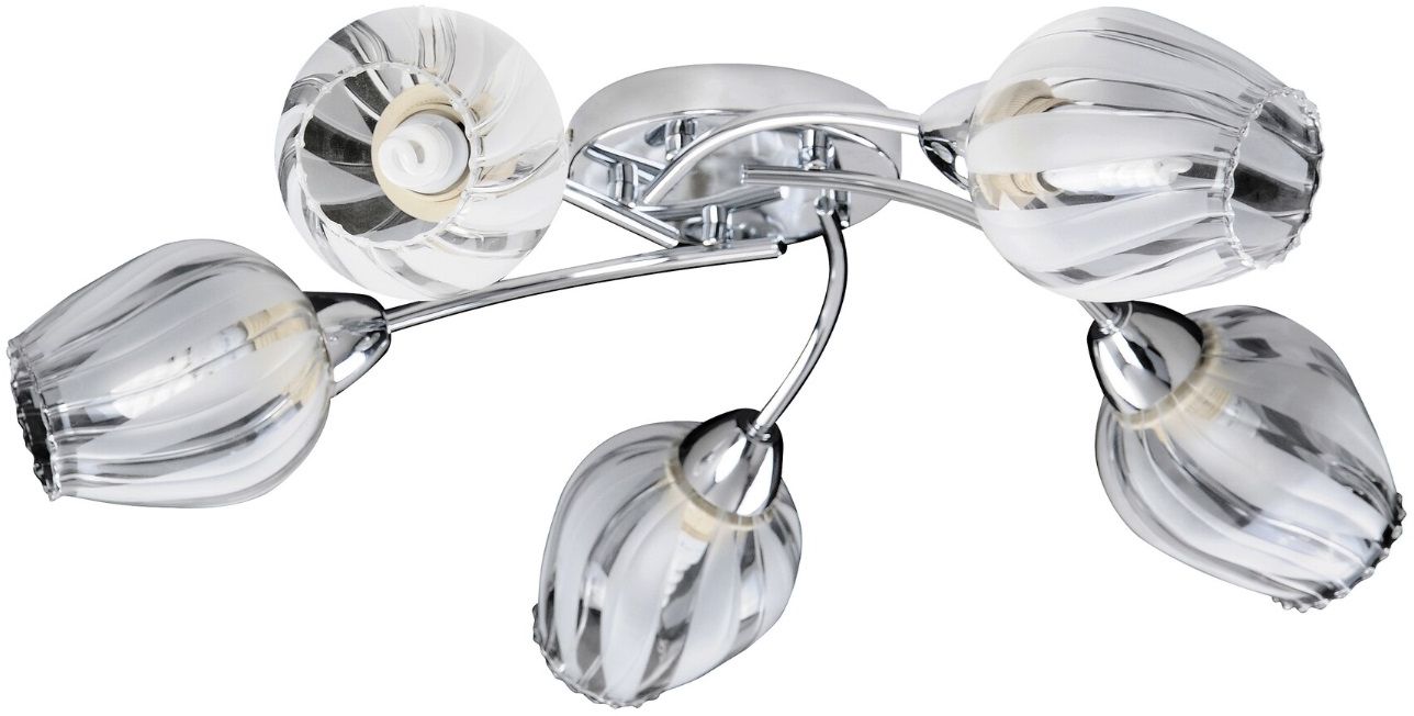 Darmowa Dostawa - Lampa podsufitowa 5x60 W biała-chrom-wzór Rabalux Danila 2970