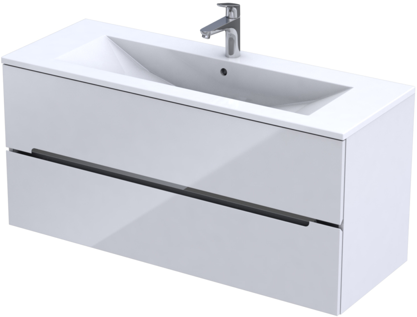 Darmowa Dostawa - Szafka 119.8x44.5x55 cm podumywalkowa wisząca biały Oristo Silver OR33SD2S1201C