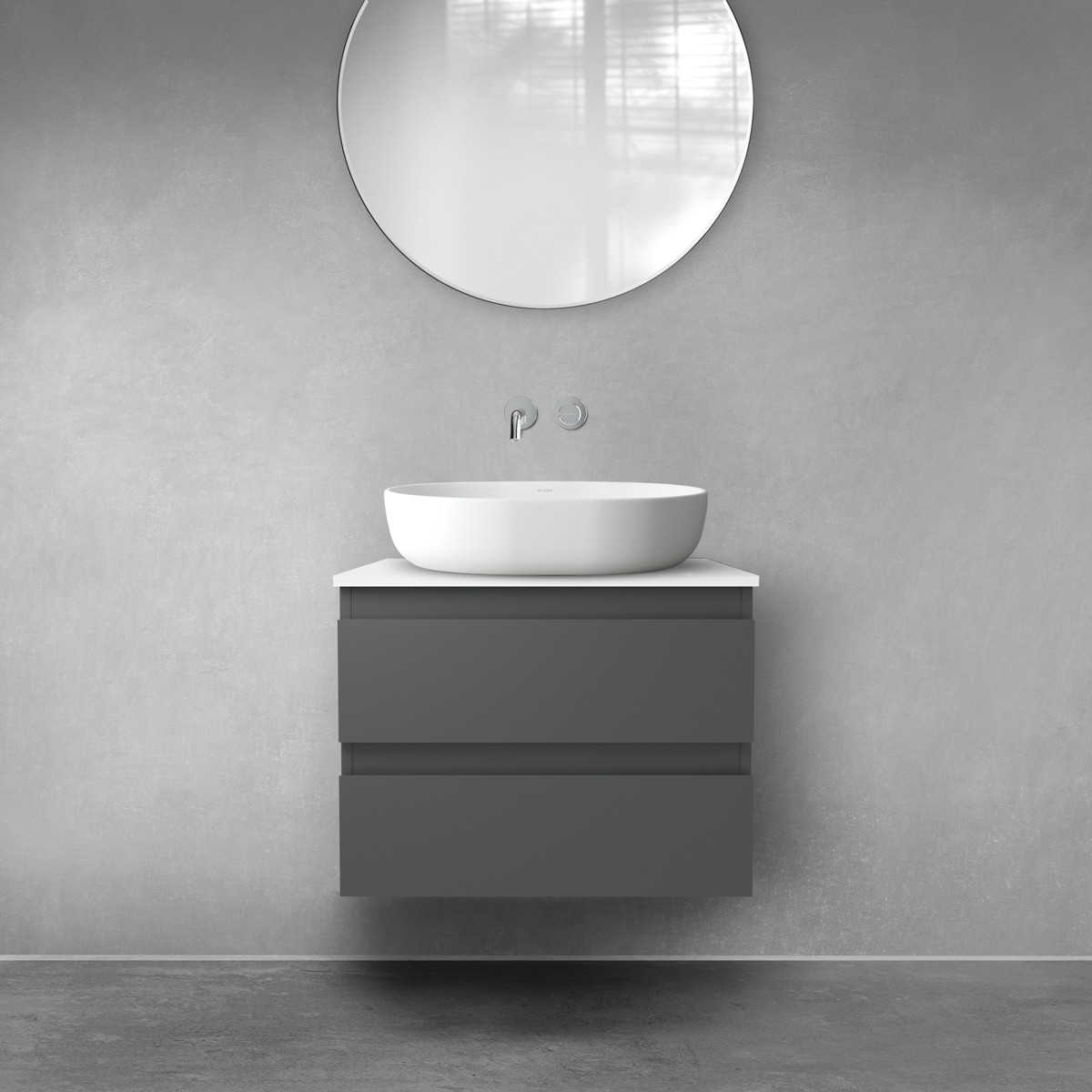 Darmowa Dostawa - Szafka z blatem 60x46.4x48.6 cm podumywalkowa wisząca biała Oltens Vernal 68121400