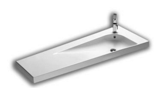 Darmowa Dostawa - Umywalka 130x50 cm ścienna-z blatem biała Hatria Grandangolo YXF601