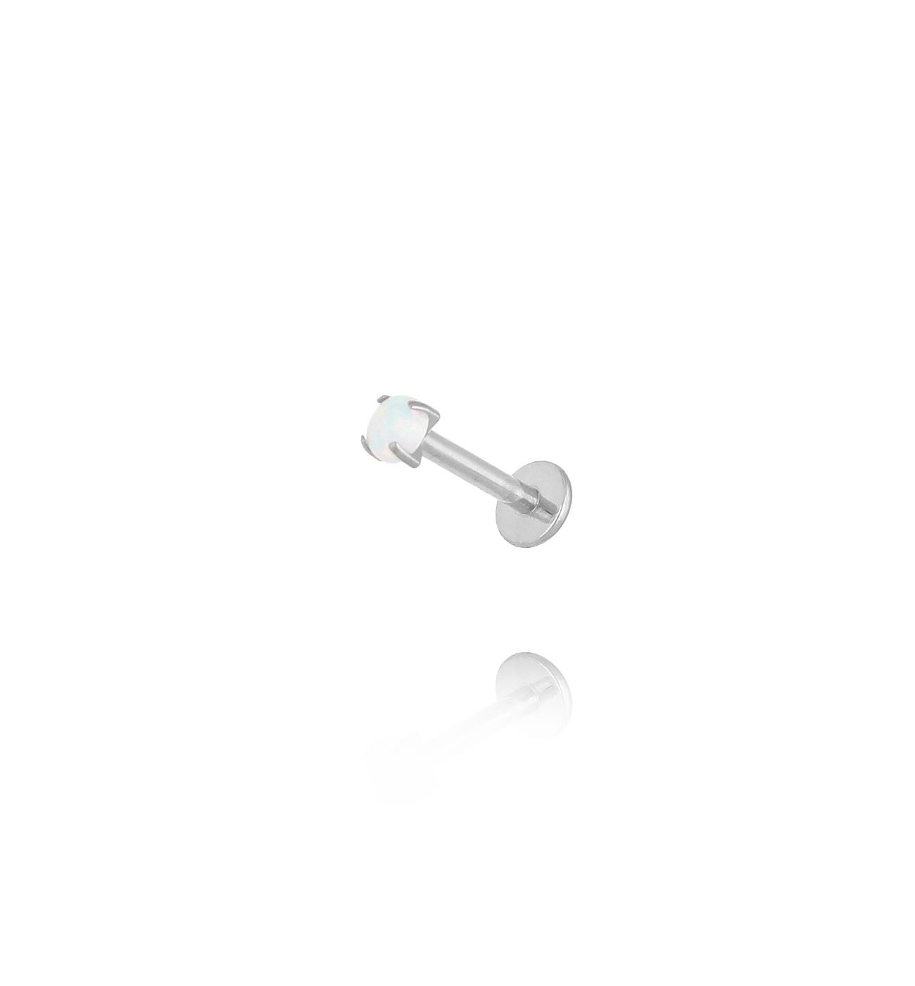 Kolczyk labret srebrny z opalem z tytanu - By Dziubeka
