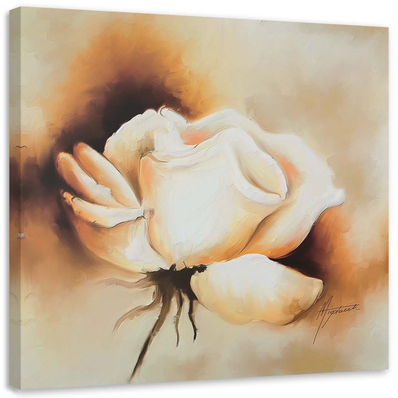 Obraz do salonu pokoju Feeby Róża Kwiat Beżowy Vintage 50x50cm 1szt