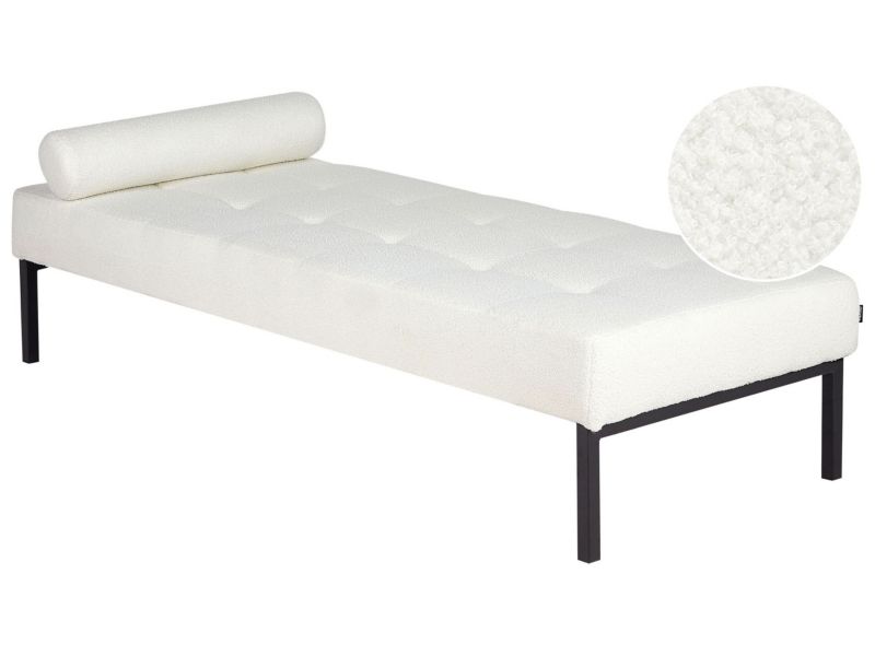 Szezlong boucle biały Chinon 1 szt.