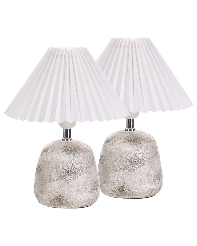 Zestaw 2 lamp stołowych Zeyi Ceramika Biały 1 par.
