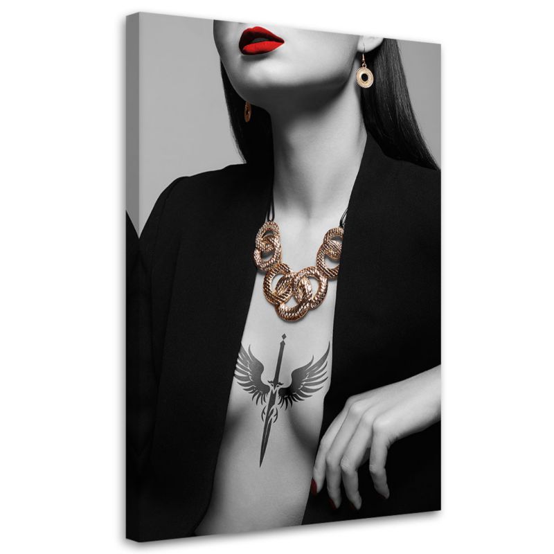 Obraz do salonu pokoju nowoczesny Feeby Kobieta Glamour Szary 80x120cm 1szt