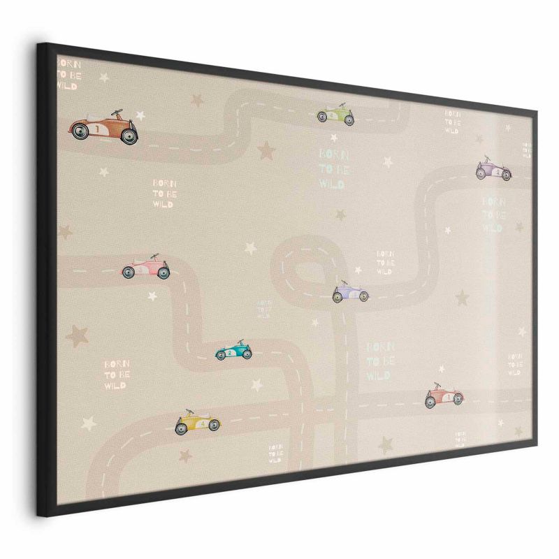 Plakat Artgeist Wyścigowe autka 42x29,7 cm z ramą czarną 1 szt