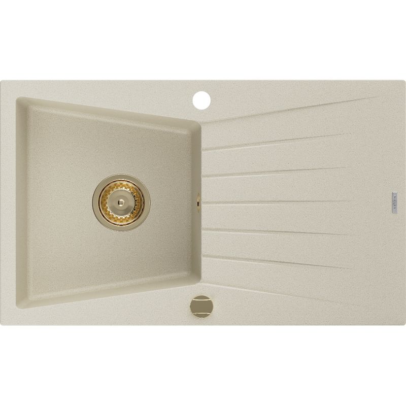 Zlewozmywak wpuszczany Mexen Cesar 1-komorowy beżowy 775x470 mm 6514771010-69-G 1 szt.
