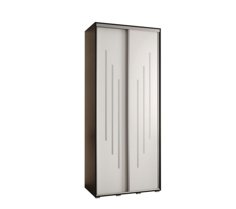 Szafa przesuwna Abiks DAVOS 8 wysoka szer.120cm gł.60cm czarny/biały/srebrny 1szt.