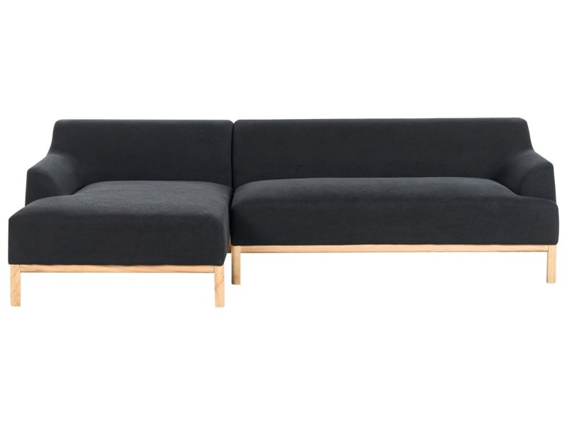 Sofa narożna prawostronna Sosjo Czarny Tkanina Prawostronny 1 szt.