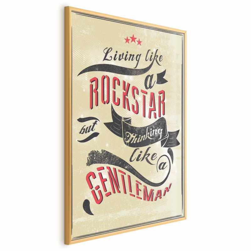 Plakat Artgeist Rockstar 21x30 cm z ramą złotą 1 szt