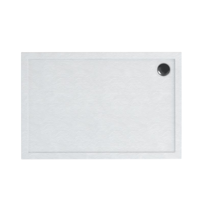 Brodzik akrylowy Schedpol Atla prostokątny 80 x 90 x 4,5 cm biały struktura kamienia