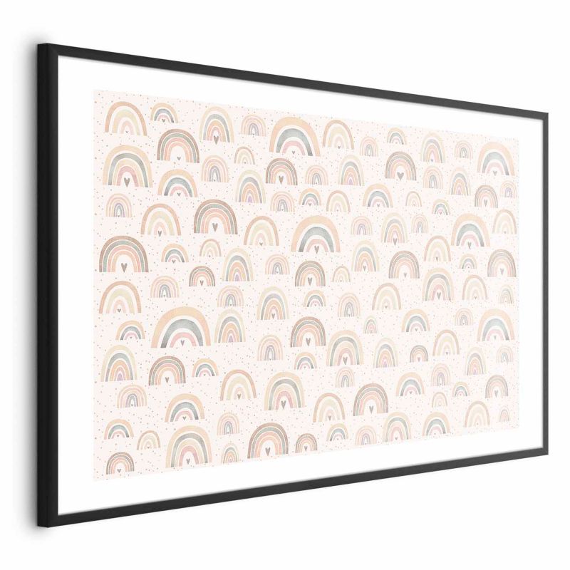 Plakat Artgeist Tęcze i serca 30x21 cm z ramą czarną 1 szt