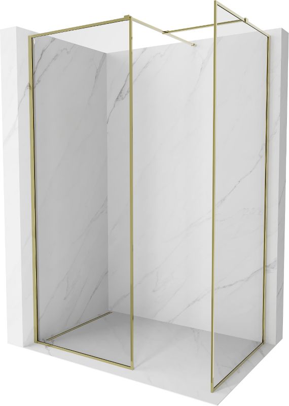 Ścianka prysznicowa walk-in Mexen Kioto-F złota 155x90 cm 1 szt.