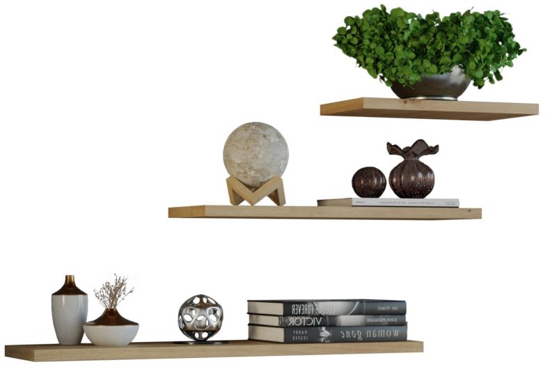 3 x Półka Wisząca Topeshop Komplet Tobi 3P Dąb Artisan15x60x1,8 cm 1 szt.