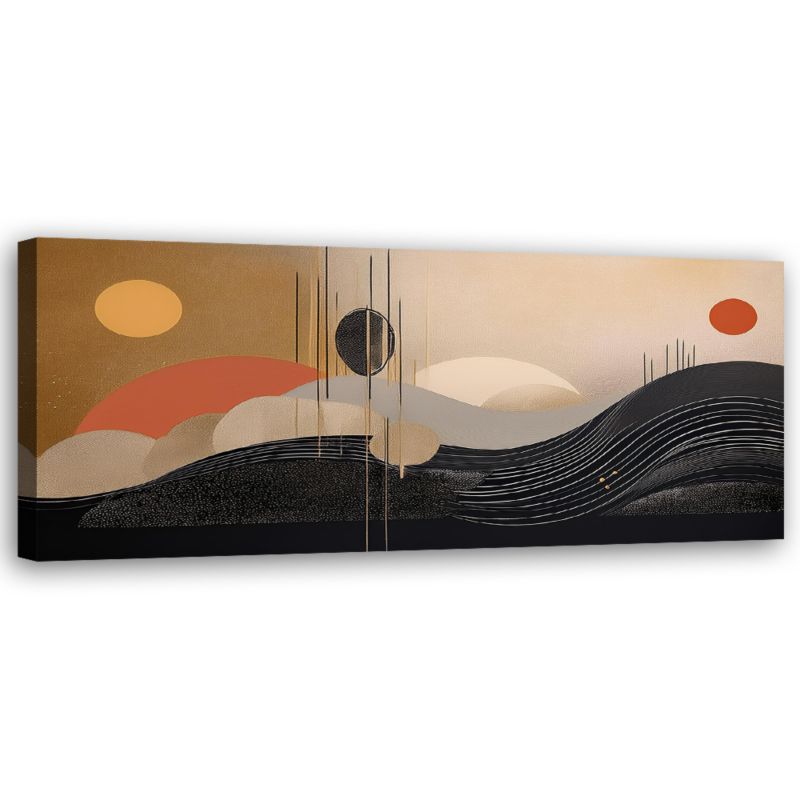 Obraz do salonu Feeby Koła Linie Abstrakcja Boho 150x50 cm 1 szt