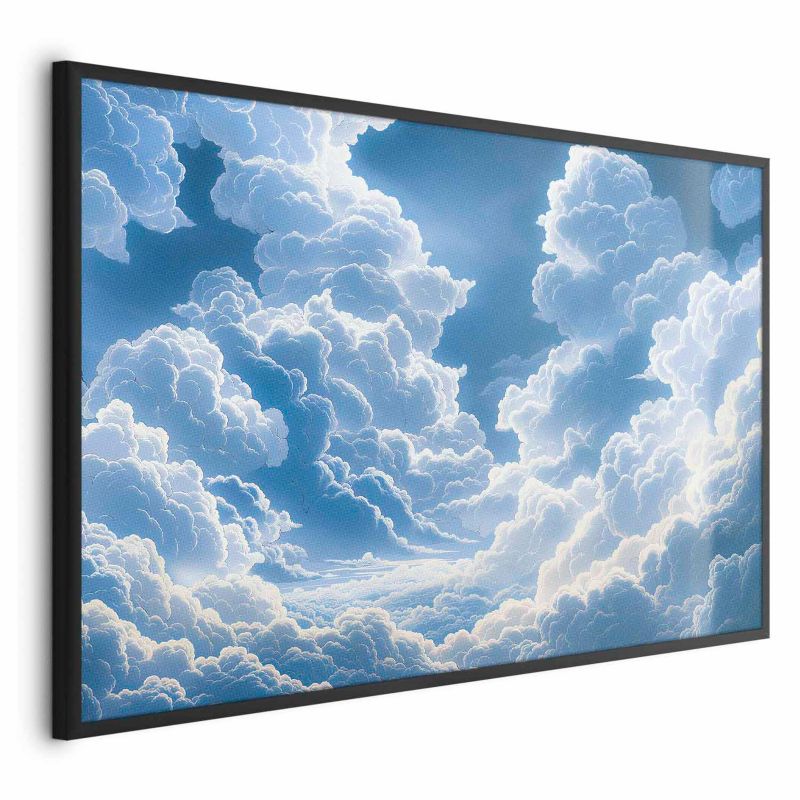 Plakat Artgeist Niebo i puchate chmury 90x60 cm z ramą czarną 1 szt