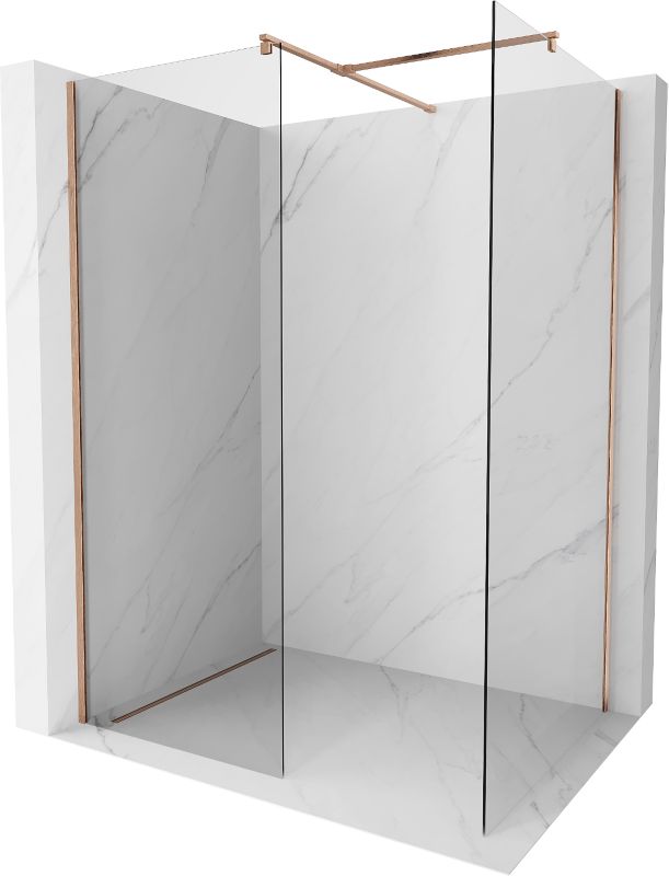 Ścianka prysznicowa Mexen Kioto transparent miedź szczotkowana 150x85 2 szt.