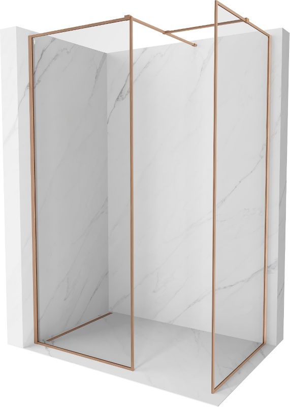 Ścianka prysznicowa walk-in Mexen Kioto-F miedź szczotkowana 170 x 90 cm 1 szt.