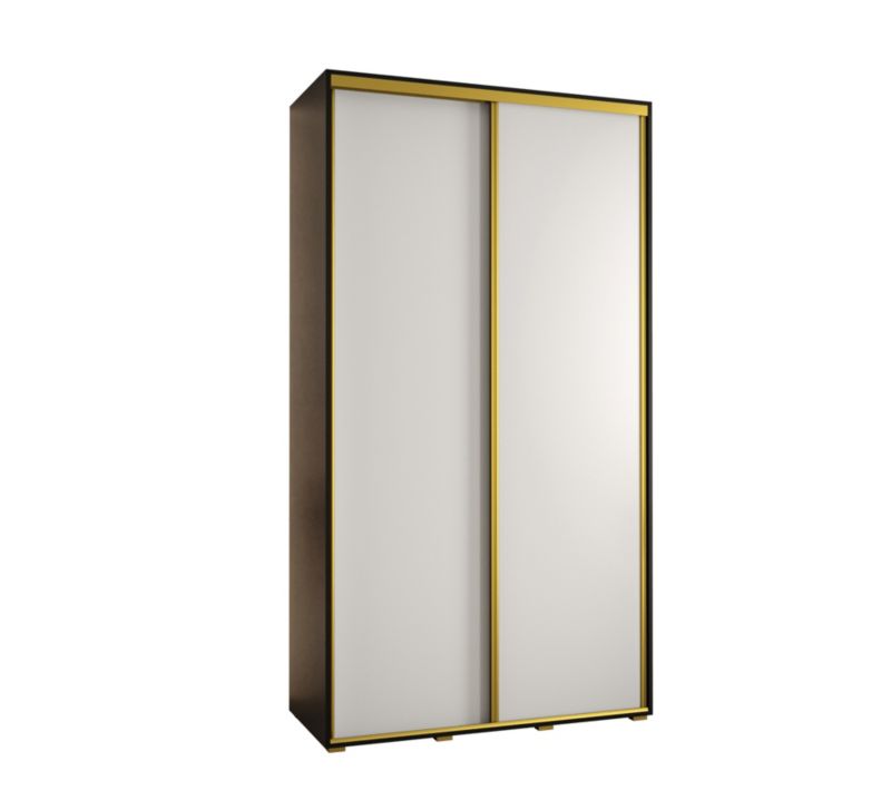 Szafa przesuwna Abiks DAVOS 1 wysoka szer.140cm czarny/biały/złoty 1szt.