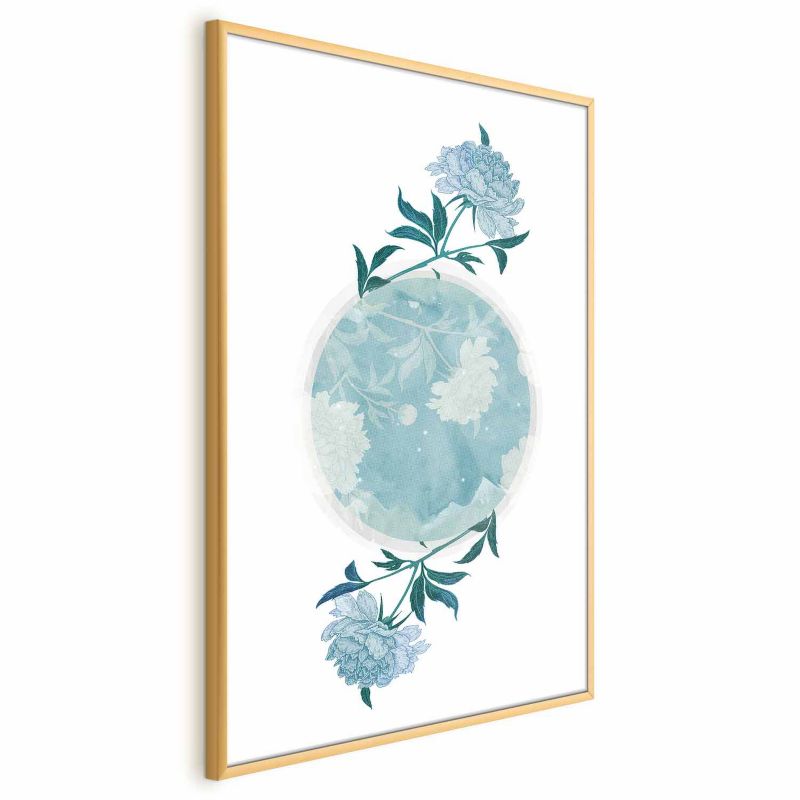 Plakat Artgeist Kwiecista planeta 40x60 cm z ramą złotą 1 szt