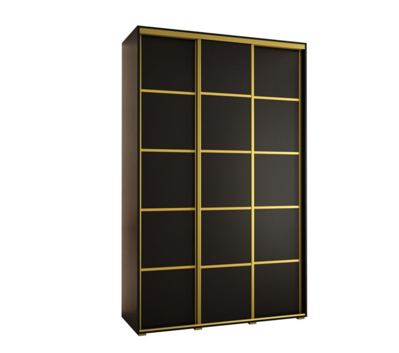 Szafa przesuwna Abiks DAVOS 4 wysoka szer.160cm gł.45cm czarny/czarny/złoty 1szt.