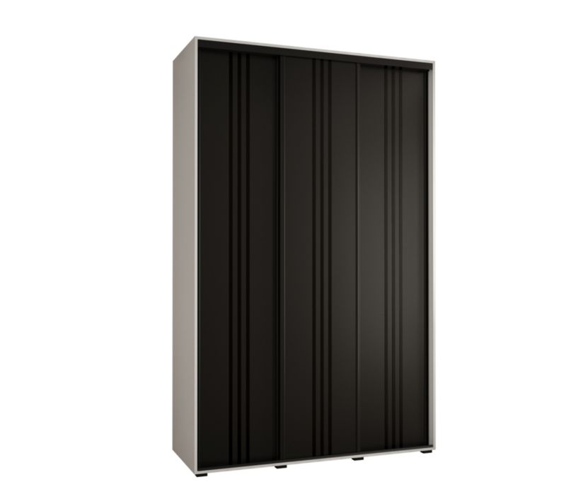 Szafa przesuwna Abiks DAVOS 6 wysoka szer.150cm gł.60cm biały/czarny/czarny 1szt.