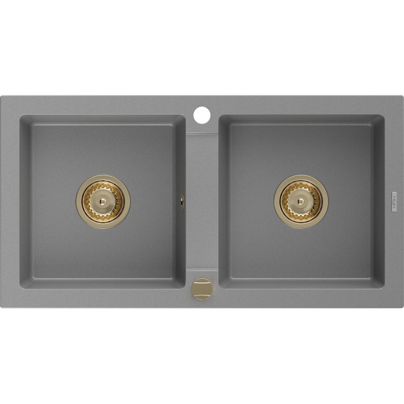 Zlewozmywak wpuszczany Mexen Mario 2-komorowy szary 820x436 mm 6504822000-71-G 1 szt.