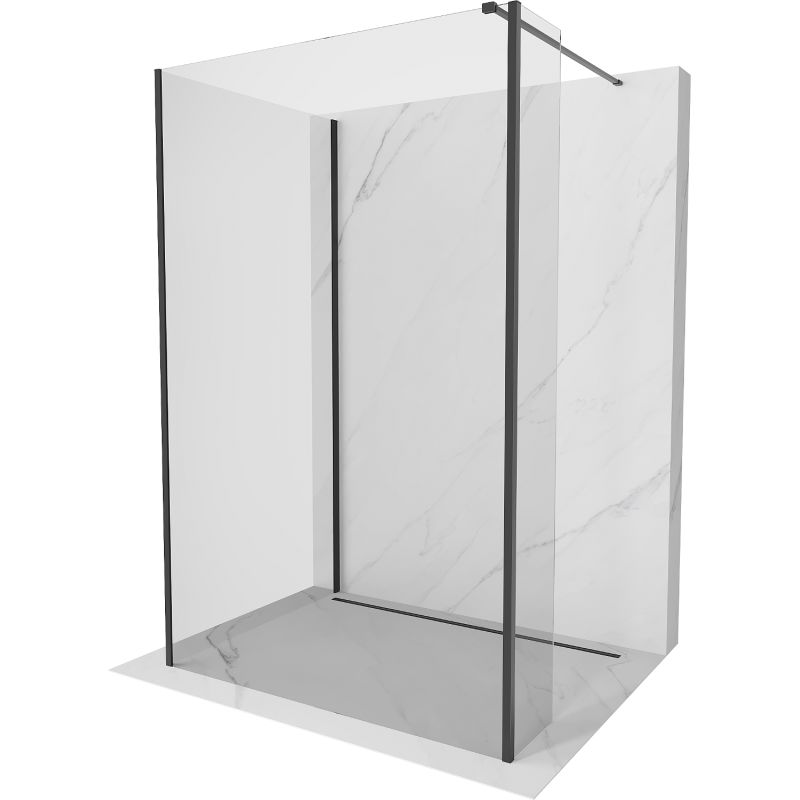 Ścianka prysznicowa walk-in Mexen Kioto czarna 110 x 105 x 40 cm 1 szt.