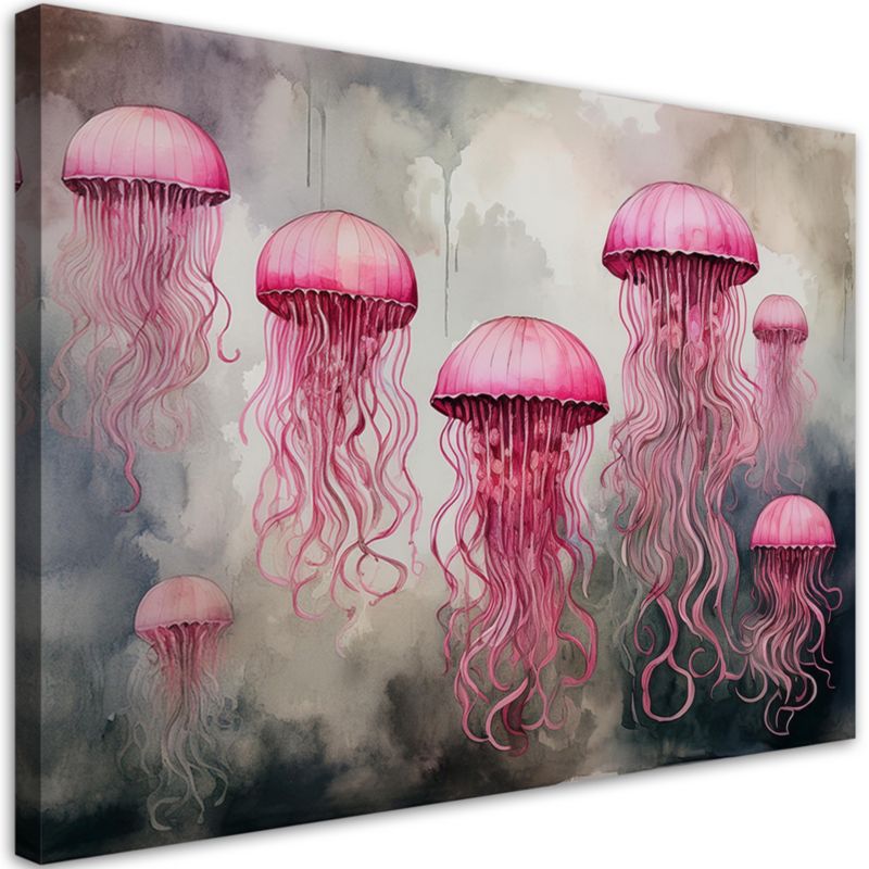 Obraz do salonu sypialni Feeby Meduza Morska Różowa 100x70 cm 1szt