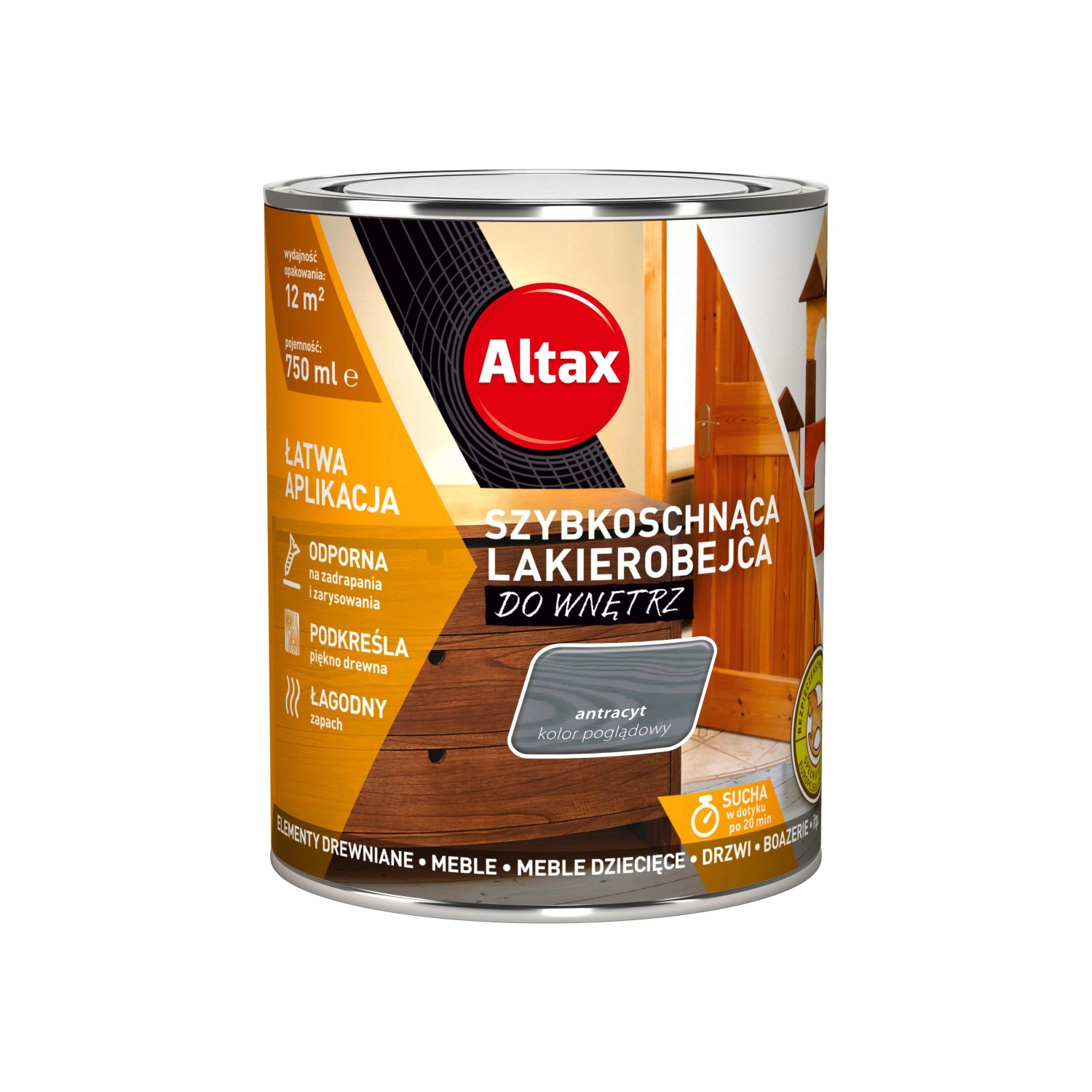 Altax Lakierobejca szybkoschnąca antracyt 750 ml