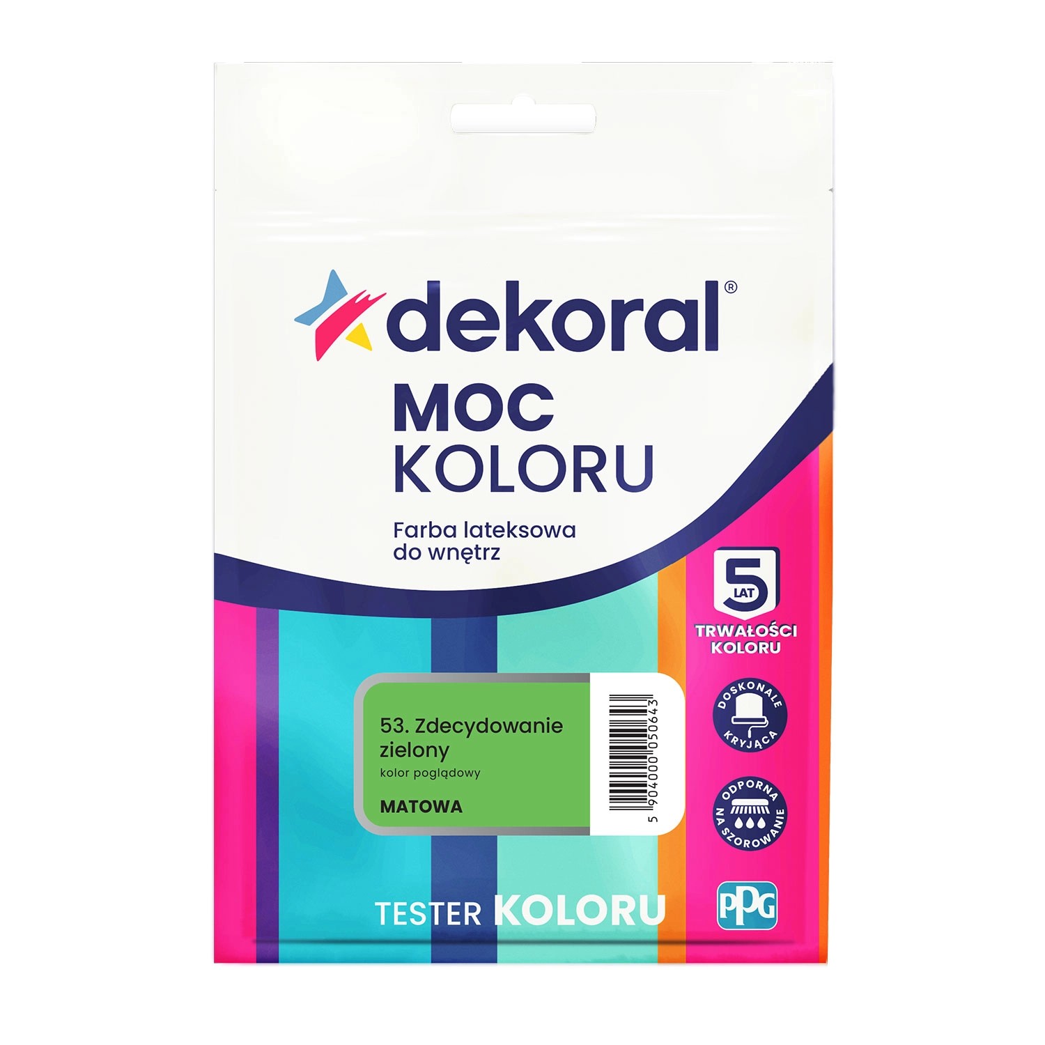 Tester farby Dekoral Moc Koloru zdecydowanie zielony 40 ml