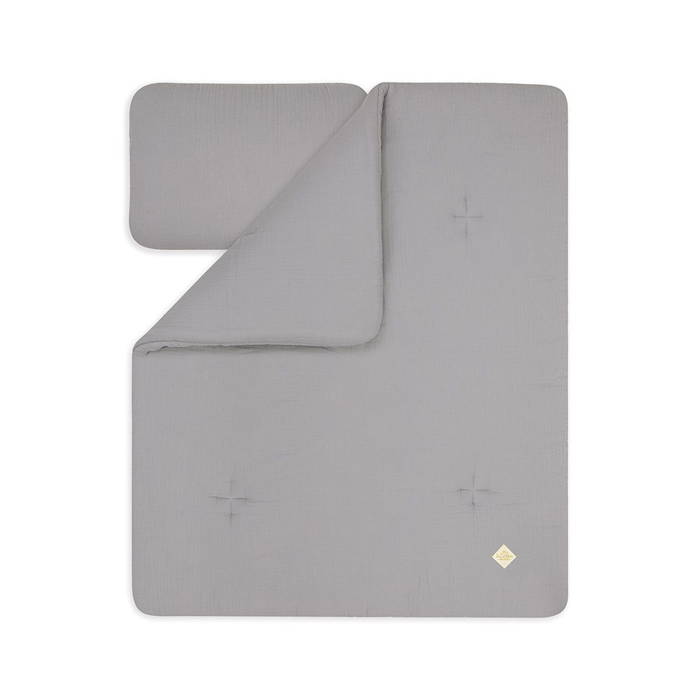 Komplet pościeli muślinowej z wypełnieniem Grey FM - 75x65 cm + poduszka 20x30 cm