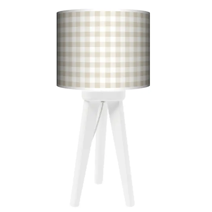 Lampa Trójnóg mała Beżowa Krateczka - kolor podstawy do wyboru FL - czarny